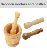 wooden mortars and pestles